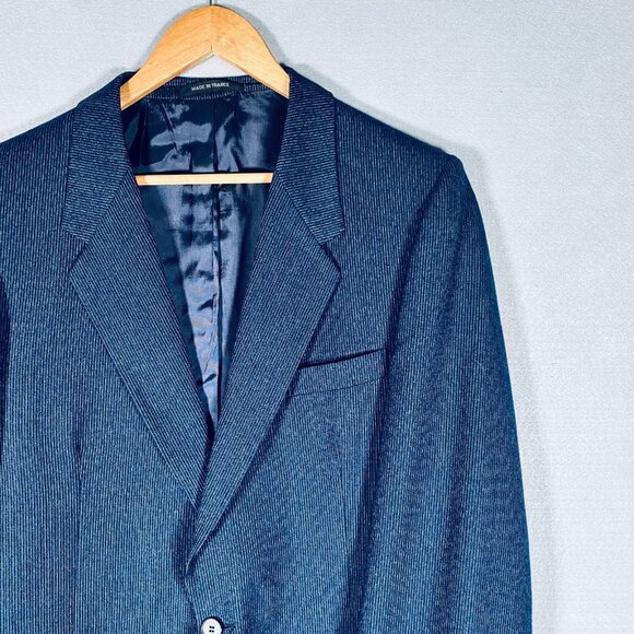 Vintage Yves Saint Laurent Blazer Mens 42R Blue Wool Sport Coat Jacket France - Picture 5 of 14